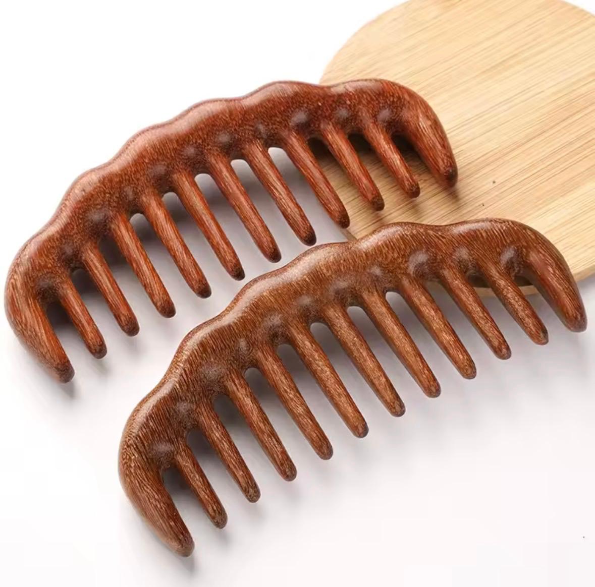 Natural Wooden Wide-Tooth Comb
